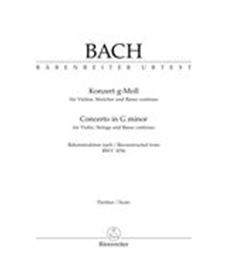 Concerto For Violin, Strings and BC G minor